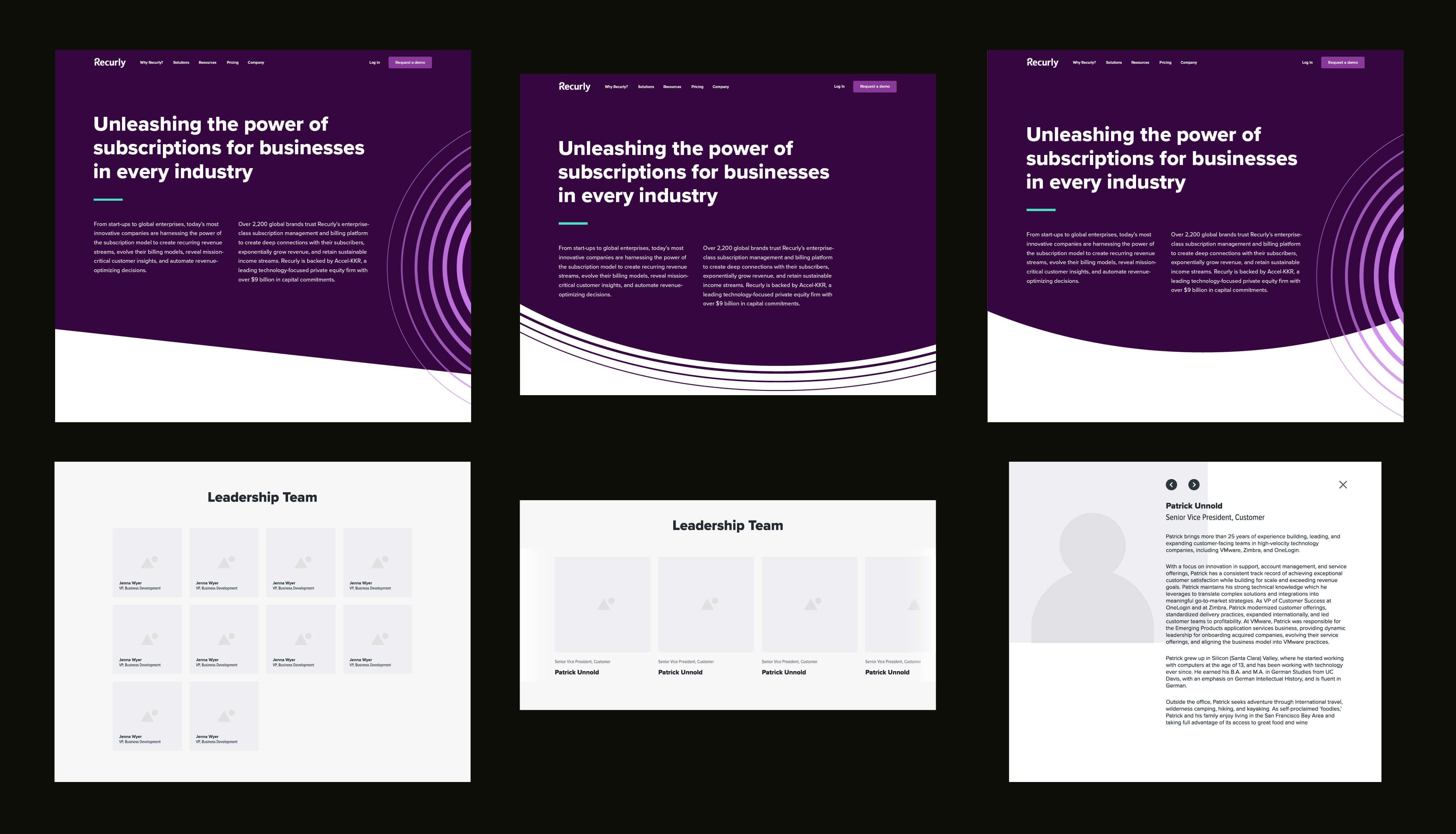 Early explorations for Company page.